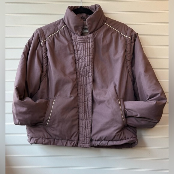 Vintage dusty purple cropped bomber style Stitch n’ Sew jacket. Size L - Picture 1 of 9